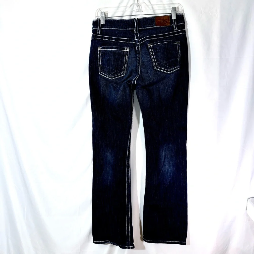 BKE Culture Boot Cut Low Rise Jeans With Stretch And Contrast Stitching Size 28